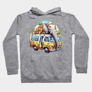 Elephant on Car Hoodie